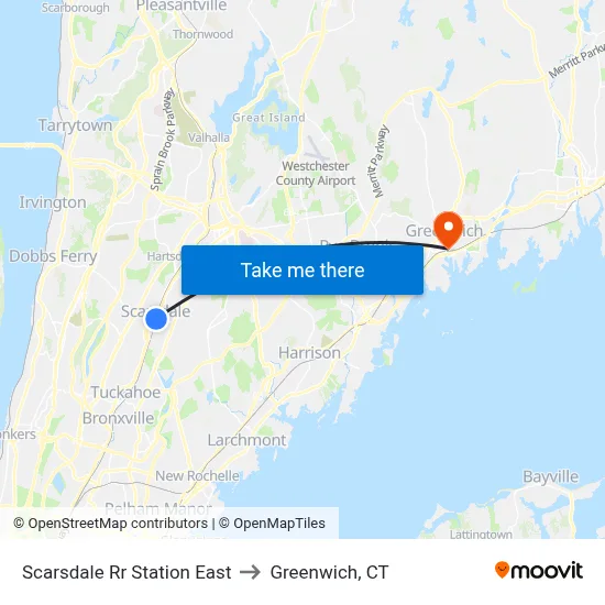 Scarsdale Rr Station East to Greenwich, CT map