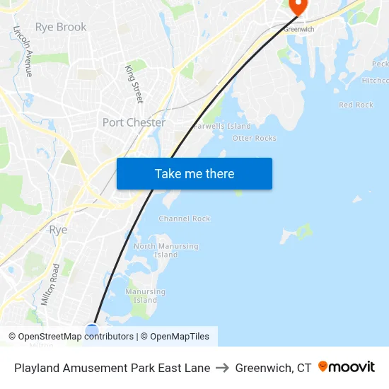 Playland Amusement Park East Lane to Greenwich, CT map