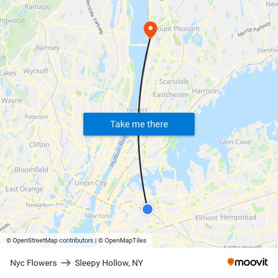 Nyc Flowers to Sleepy Hollow, NY map