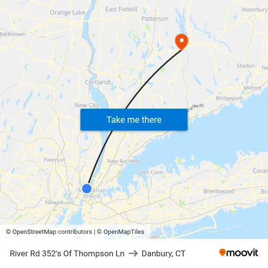 River Rd 352's Of Thompson Ln to Danbury, CT map