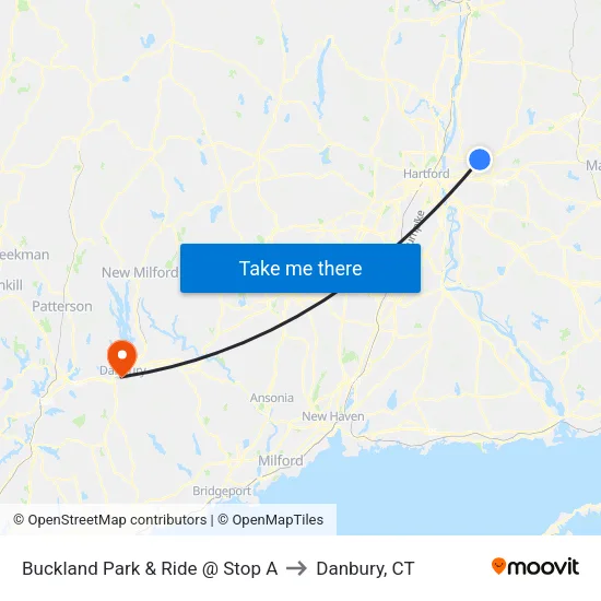 Buckland Park & Ride @ Stop A to Danbury, CT map