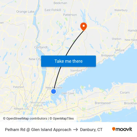 Pelham Rd @ Glen Island Approach to Danbury, CT map