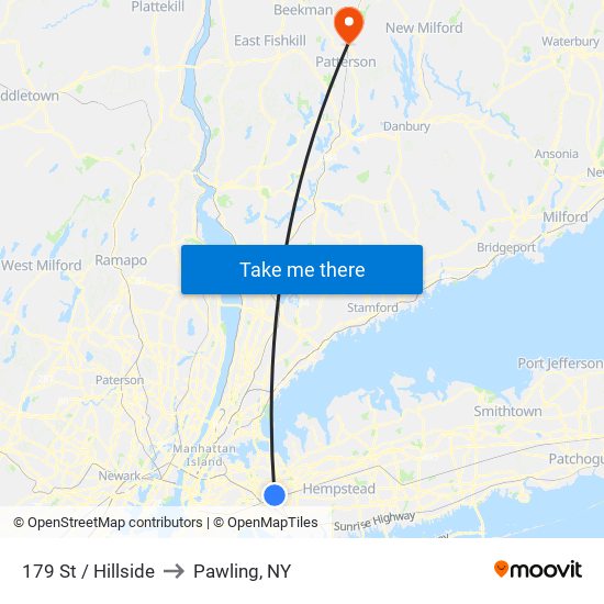 179 St / Hillside to Pawling, NY map