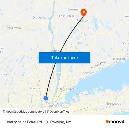 Liberty St at Eckel Rd to Pawling, NY map