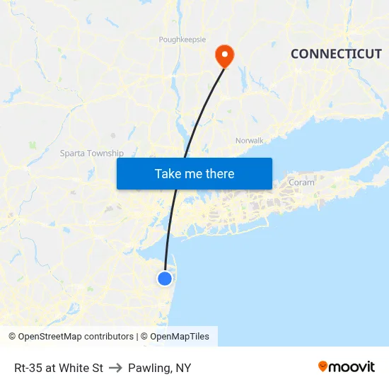 Rt-35 at White St to Pawling, NY map