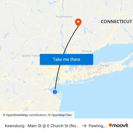 Keansburg -  Main St @ E Church St (Northbound) to Pawling, NY map
