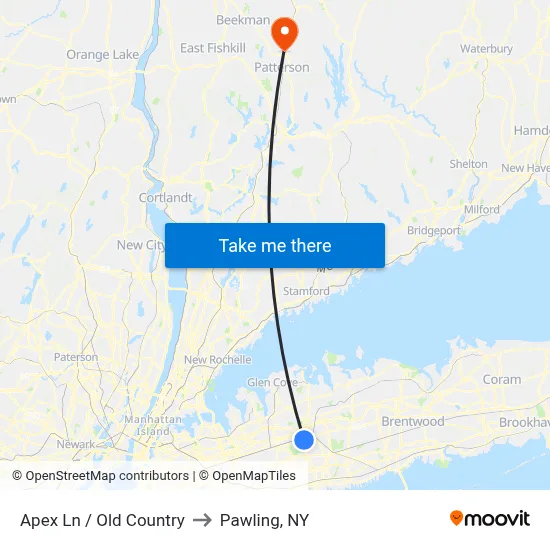 Apex Ln / Old Country to Pawling, NY map