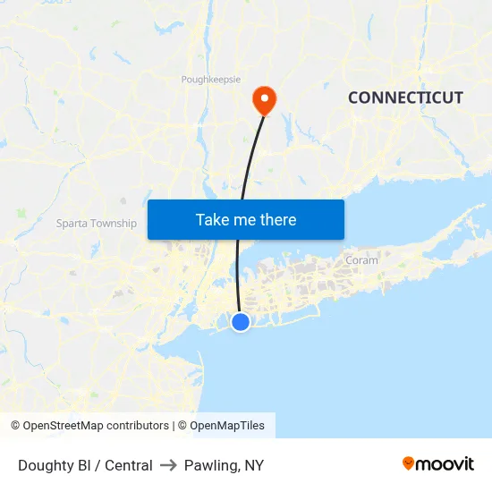 Doughty Bl / Central to Pawling, NY map