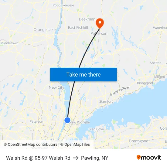 Walsh Rd @ 95-97 Walsh Rd to Pawling, NY map