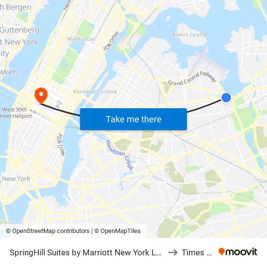 SpringHill Suites by Marriott New York LaGuardia Airport Queens to Times Square map