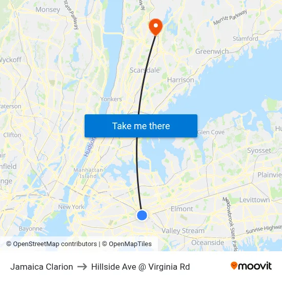 Jamaica Clarion to Hillside Ave @ Virginia Rd map