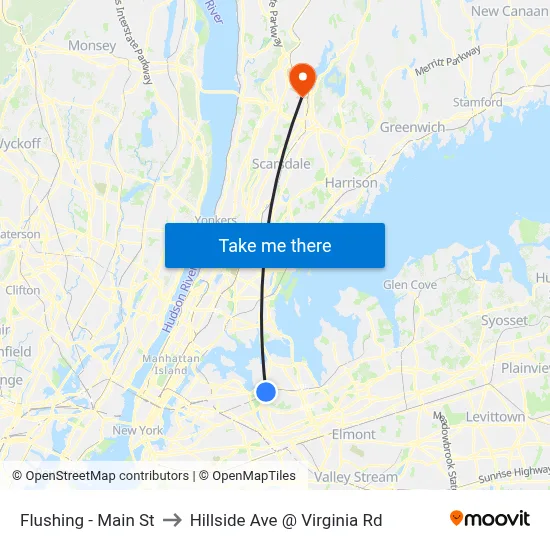 Flushing - Main St to Hillside Ave @ Virginia Rd map