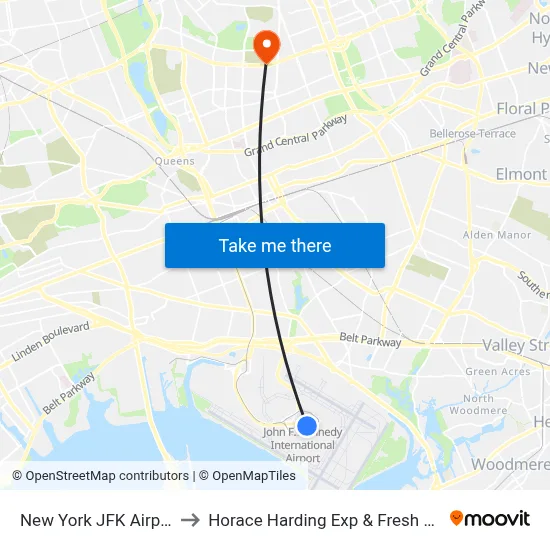 New York JFK Airport JFK to Horace Harding Exp & Fresh Meadow la map