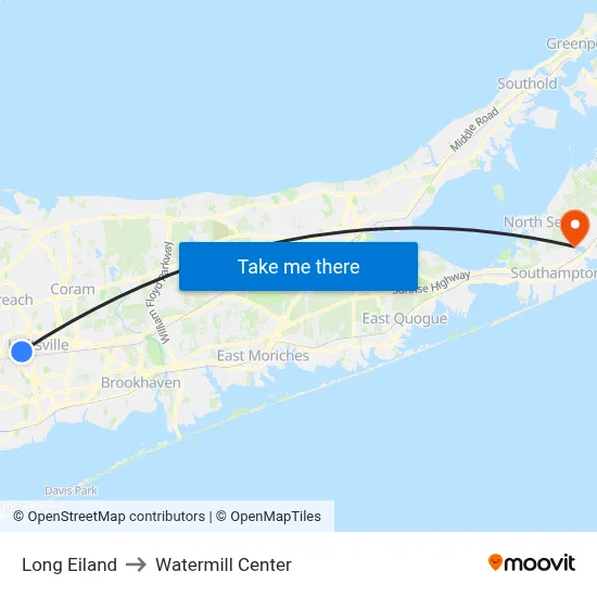 Long Eiland to Watermill Center map