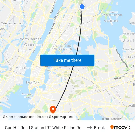 Gun Hill Road Station IRT White Plains Road Line to Brooklyn map