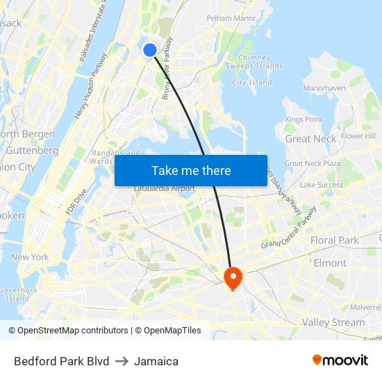 Bedford Park Blvd to Jamaica map