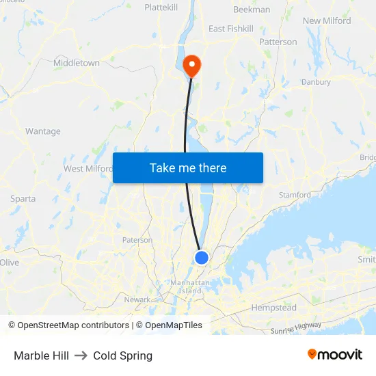 Marble Hill to Cold Spring map