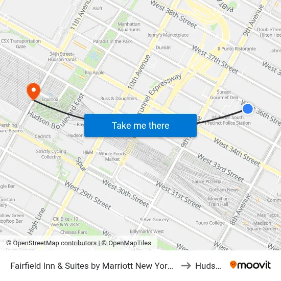 Fairfield Inn & Suites by Marriott New York Manhattan/Times Square 36th St. to Hudson Yards map