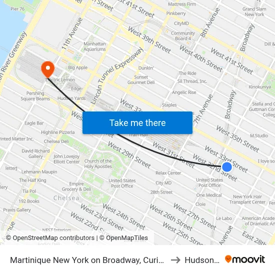 Martinique New York on Broadway, Curio Collection by Hilton to Hudson Yards map