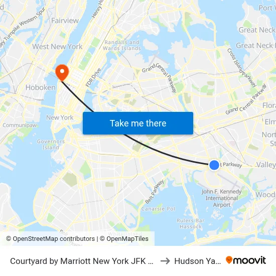 Courtyard by Marriott New York JFK Airport to Hudson Yards map