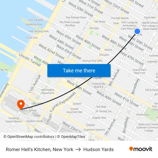Romer Hell's Kitchen, New York to Hudson Yards map