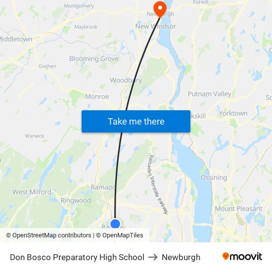 Don Bosco Preparatory High School, 492 N Franklin Tpke to Newburgh map