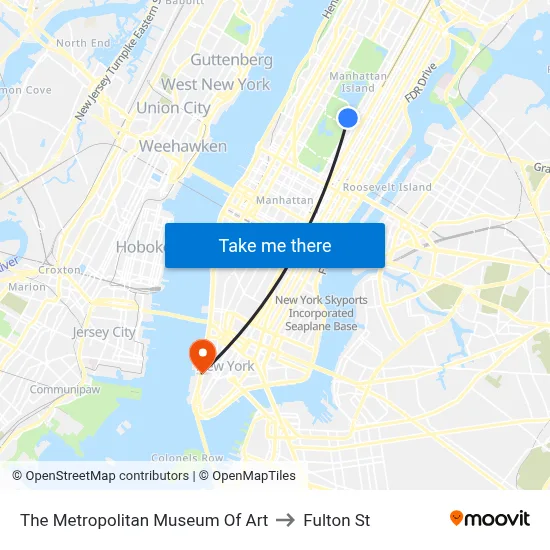The Metropolitan Museum Of Art to Fulton St map