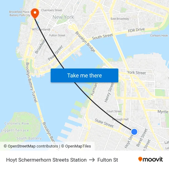 Hoyt Schermerhorn Streets Station to Fulton St map