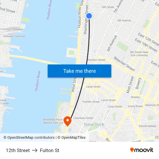 12th Street to Fulton St map