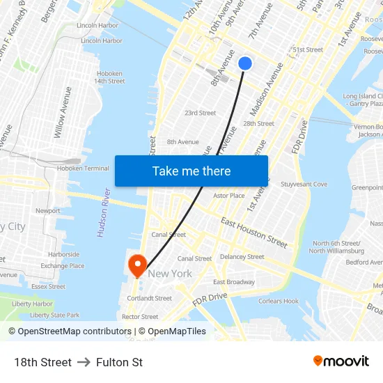 18th Street to Fulton St map
