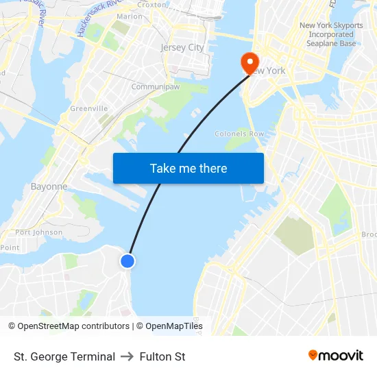 St. George Terminal to Fulton St map