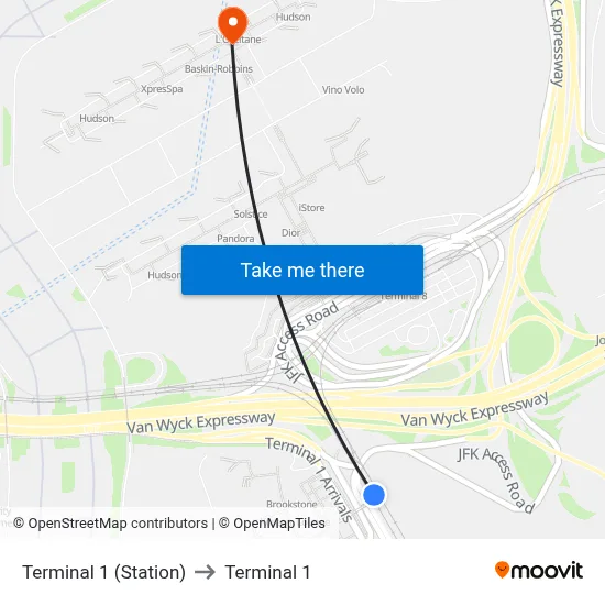 Terminal 1 (Station) to Terminal 1 map