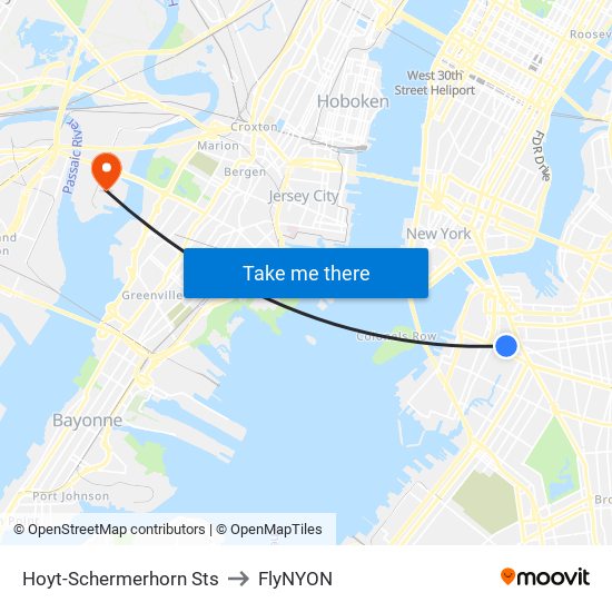 Hoyt-Schermerhorn Sts to FlyNYON map