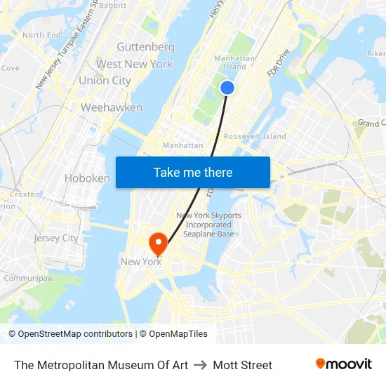 The Metropolitan Museum Of Art to Mott Street map