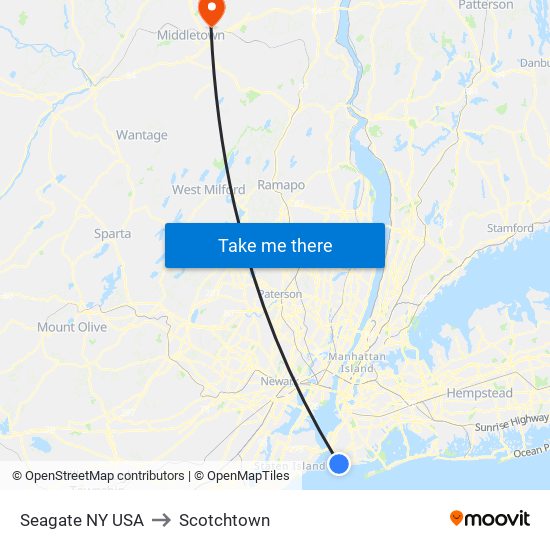 Seagate NY USA to Scotchtown map