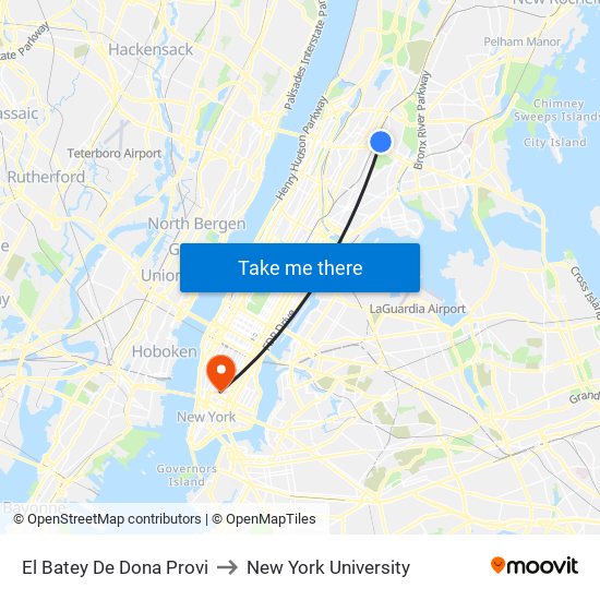 El Batey De Dona Provi to New York University map