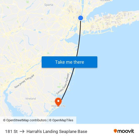 181 St to Harrah's Landing Seaplane Base map