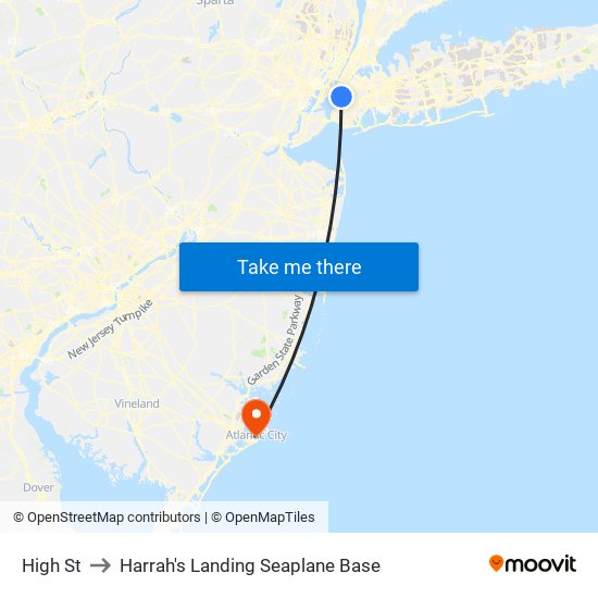 High St to Harrah's Landing Seaplane Base map