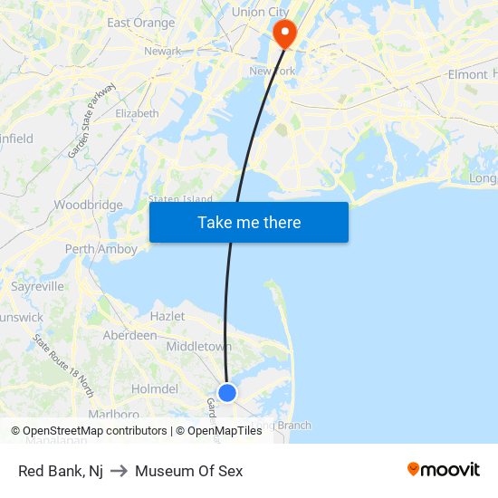 Red Bank, Nj to Museum Of Sex map