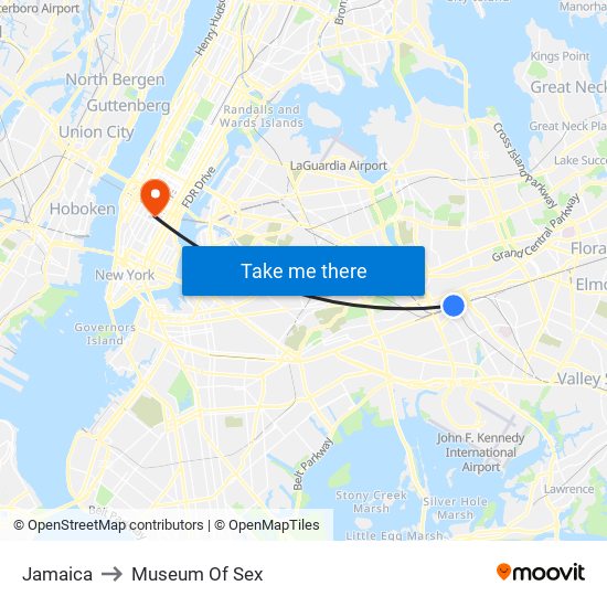 Jamaica to Museum Of Sex map