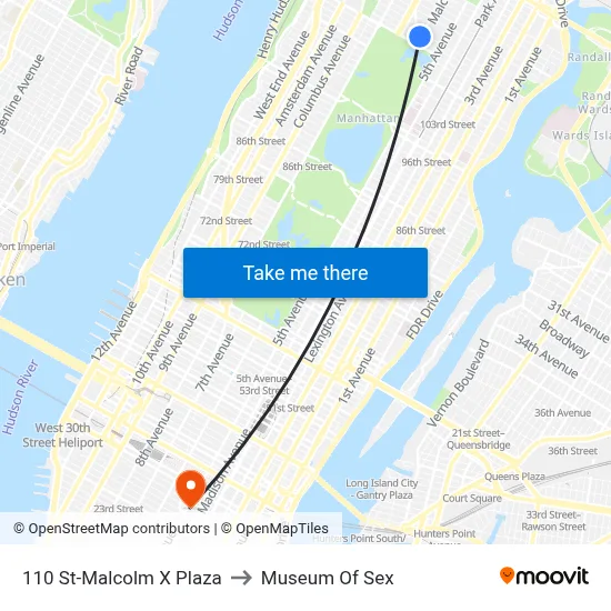 110 St-Malcolm X Plaza to Museum Of Sex map