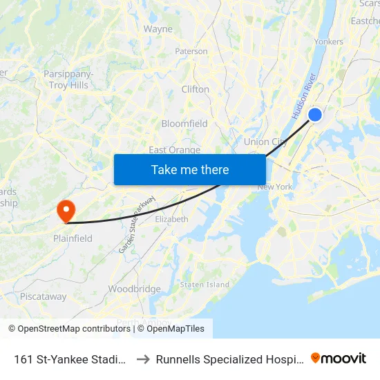 161 St-Yankee Stadium to Runnells Specialized Hospital map