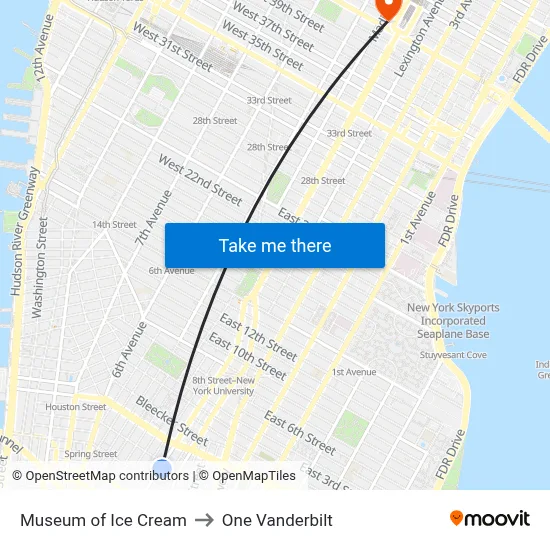 Museum of Ice Cream to One Vanderbilt map
