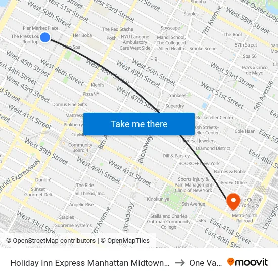 Holiday Inn Express Manhattan Midtown West an IHG Hotel New York to One Vanderbilt map