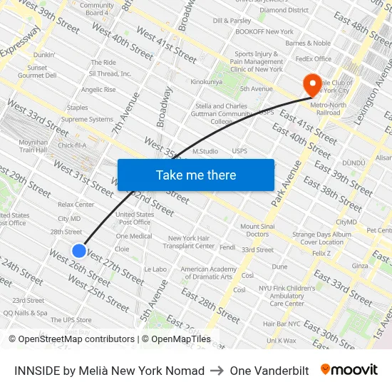 INNSIDE by Melià New York Nomad to One Vanderbilt map