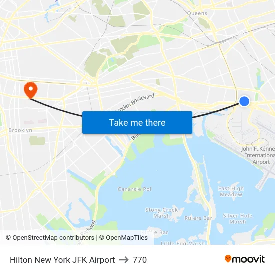 Hilton New York JFK Airport to 770 map
