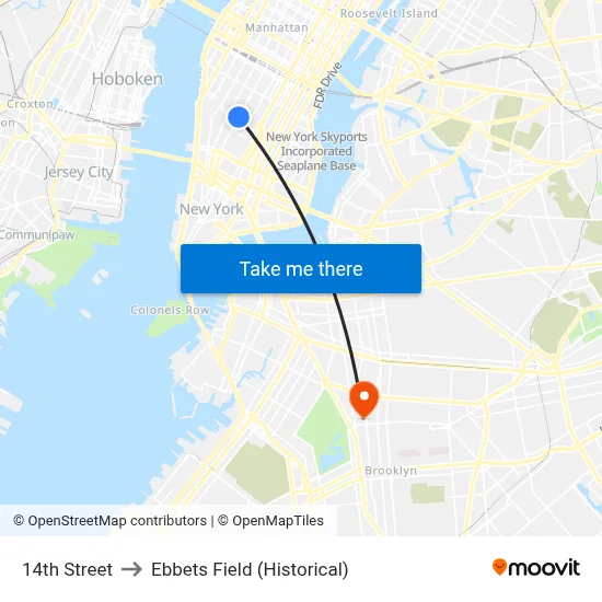 14th Street to Ebbets Field (Historical) map
