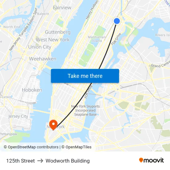 125th Street to Wodworth Building map