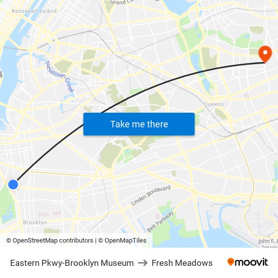 Eastern Pkwy-Brooklyn Museum to Fresh Meadows map