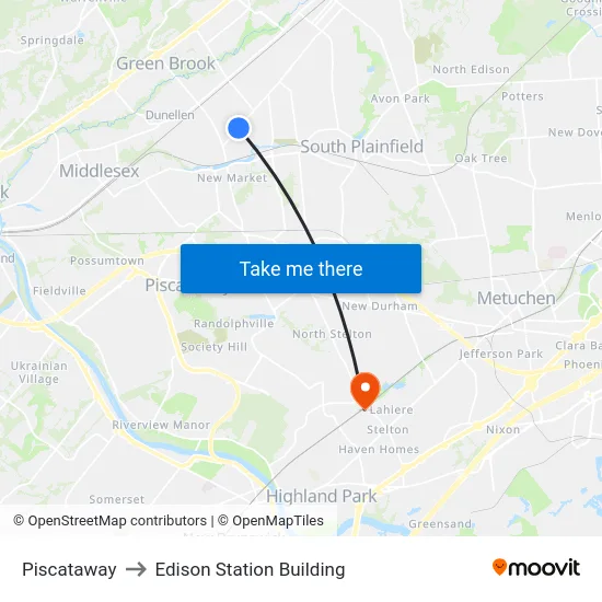 Piscataway to Edison Station Building map
